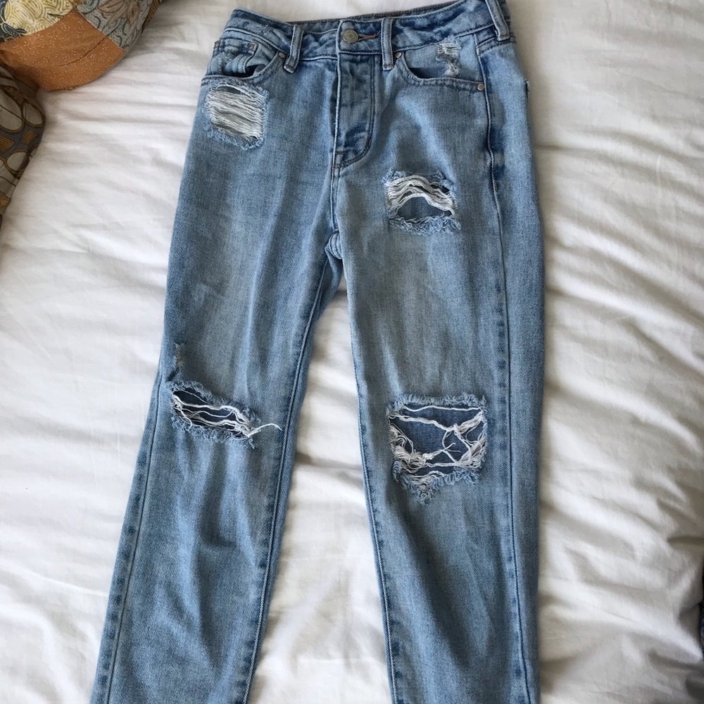 Pacsun mom jeans, distressed